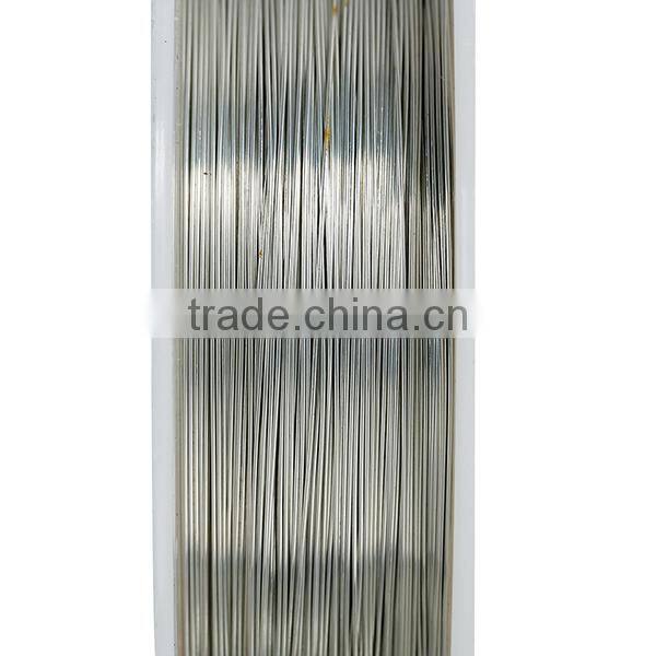 Copper Beading Wire Thread Cord Round Silver Tone 0.25mm Dia. , 2 Rolls