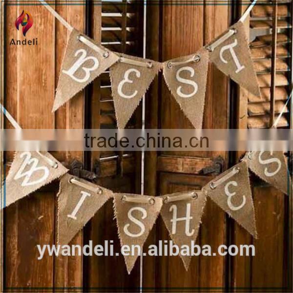 BEST WISHES Fabric DIY Custom Letters Bunting Flags FOR Decoration