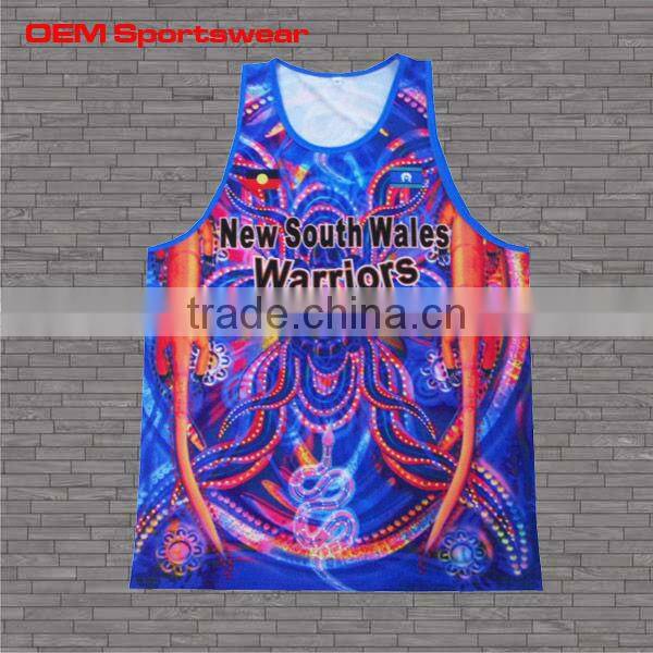 Custom full sublimation singlet vest in training cool design