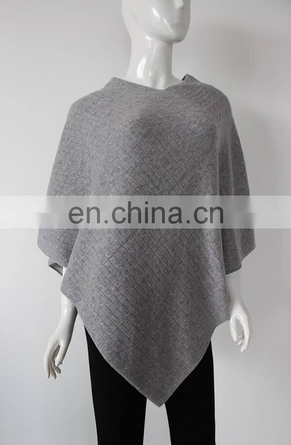factory wholesale v neck gold Lurex women 100% cashmere ponchos