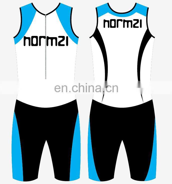 Full length Invisible zipper professional men's triathlon wear