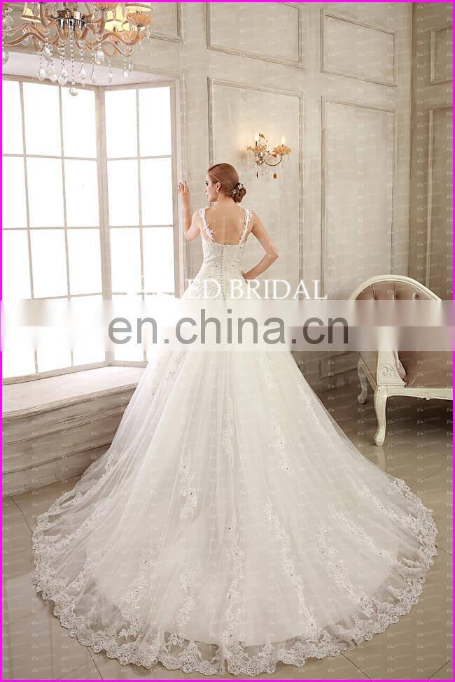CE95 Attractive Girls Appliqued Lace Tulle Princess With Beading Dress for Civil Wedding