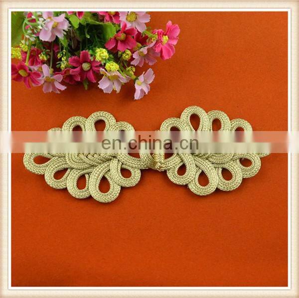 high quality gold Chinese knot button custom frog button for garment decorative