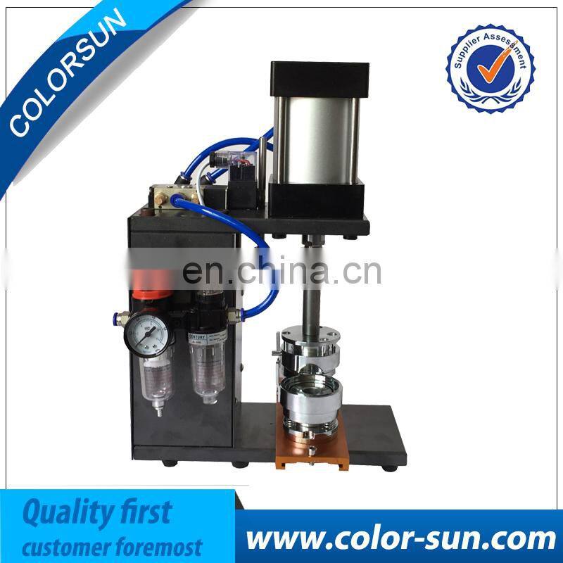 hot selling Automatic Pnuematic Plastic Metal Badge Making Machine for 25-75mm button