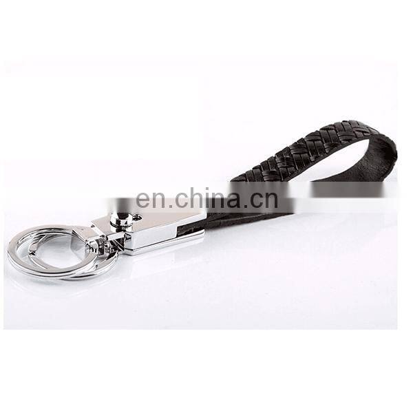 WHOLESALE SNAP KEYRING TOP FULL GRAIN KNITTED LEATHER KEYCHAIN