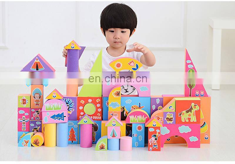 Melors DIY Toy soft eva printed indian large foam blocks