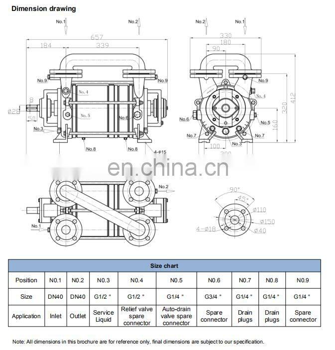upgraded 2sk series 10hp water ring distillation vacuum pump