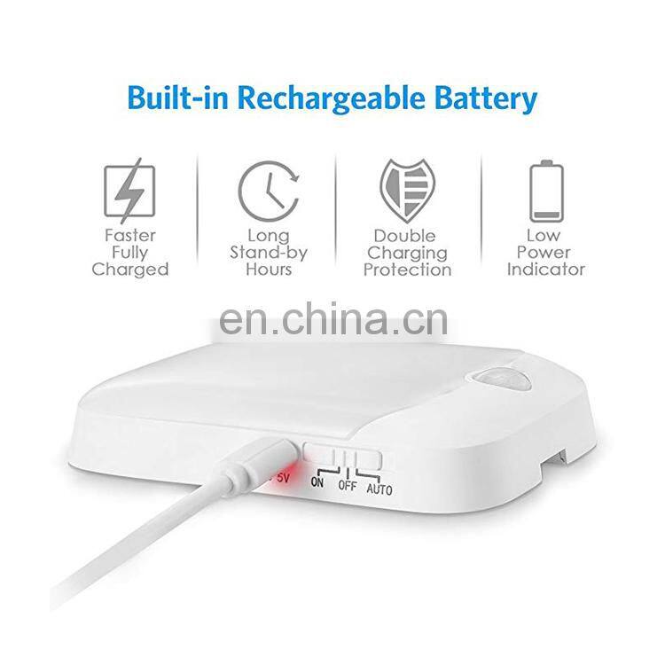 Cordless Wall Light, Rechargeable LED Night Light, PIR Motion Sensor Night Light with USB Cable 2 Modes for Closet, Cabinet