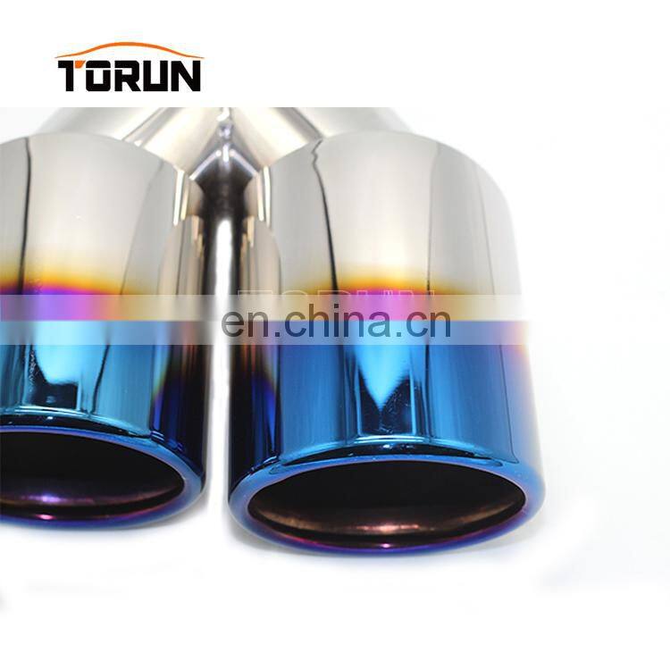 Hot sale high quality Universal blue burnt exhaust double tips