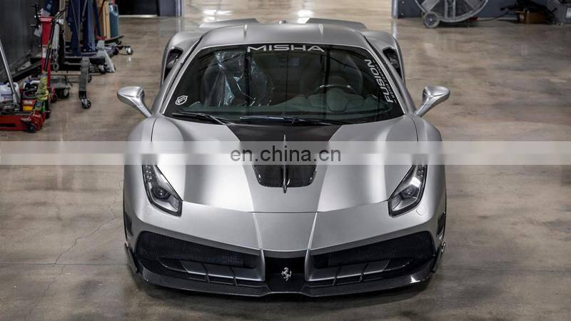 Runde Misha-Design For Ferrari 488 GTB Perfect Fitment Body Kit Front Bumper Rear Bumper Hood Side Skirt Spoiler