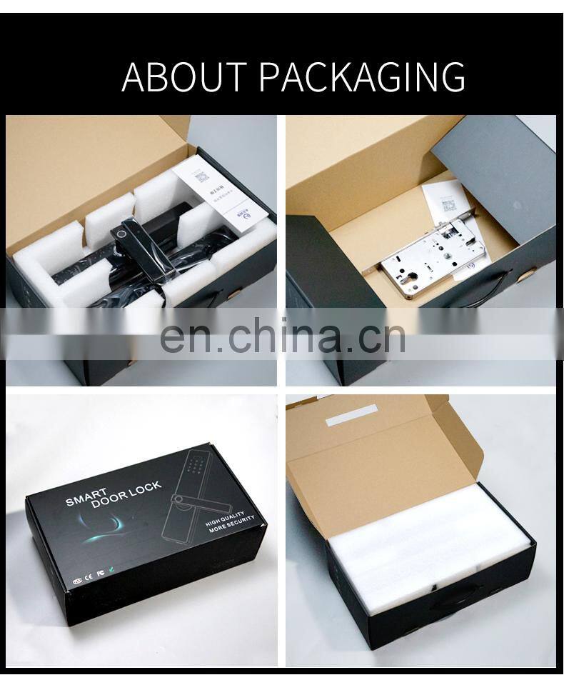 TUYA APP Smart Fingerprint Door Lock Electronic Biometric Password Hotels Smart Door Lock Manufacturer