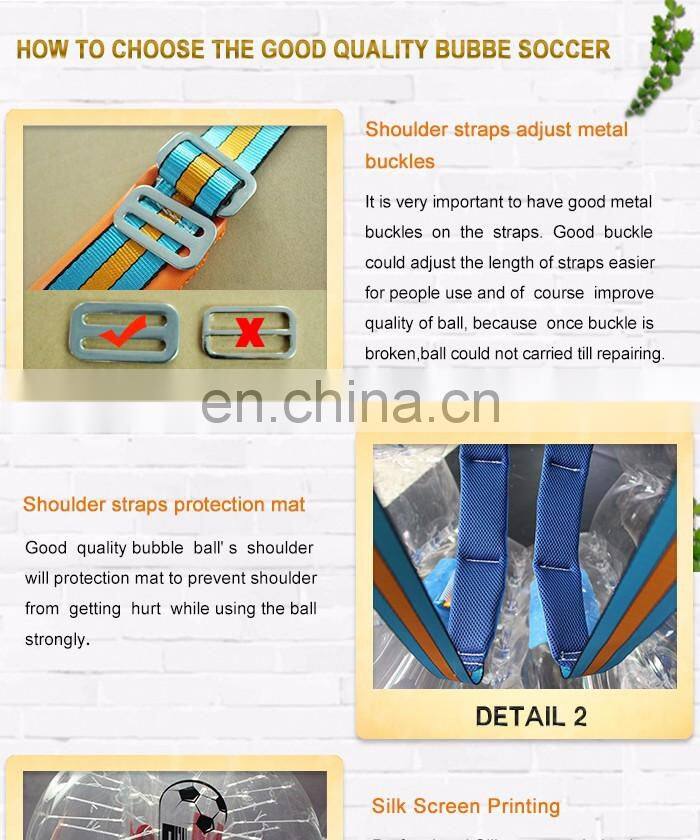 Outdoor Sports Inflatable Bumper Ball Zorbing Soccer Bubble Ball Hamster Ball