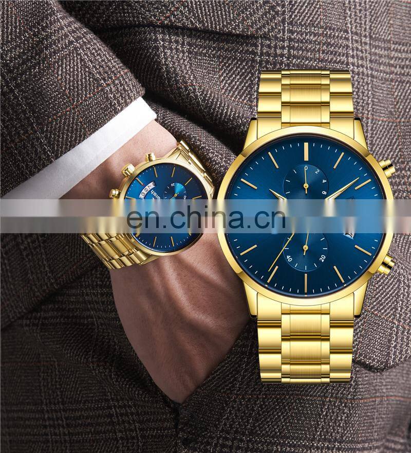 SWISH SW917 Brand Men's Watch Imported Quartz Movement Rolling Date 30M Waterproof Simple Wind Stainless Steel Men Sports Watch