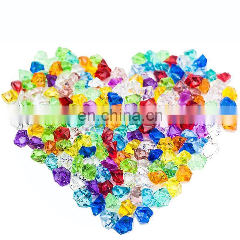 250pcs Colorful Acrylic Plastic Transparent Stone Crystal Rocks Vase Filler Artificial Color Fish Tank Home Wedding Decorations