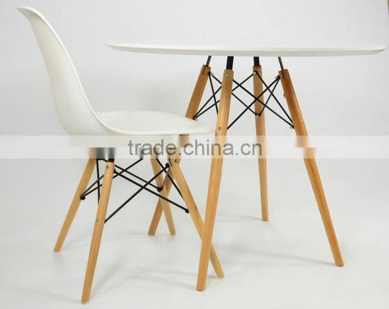 Glass or MDF top with Wood base dining table