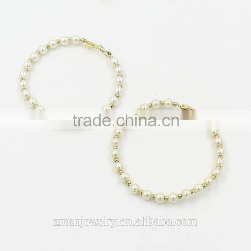 2015 New Gold Plated Circle Earring,Drop Earring Fashion Pearl Earring