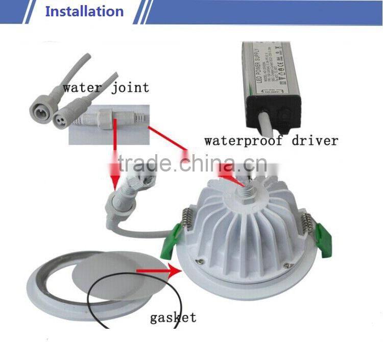 2015 Top selling modern designs 100V-240V IP65 smd 7W/9W/12W/15W recessed down lights led