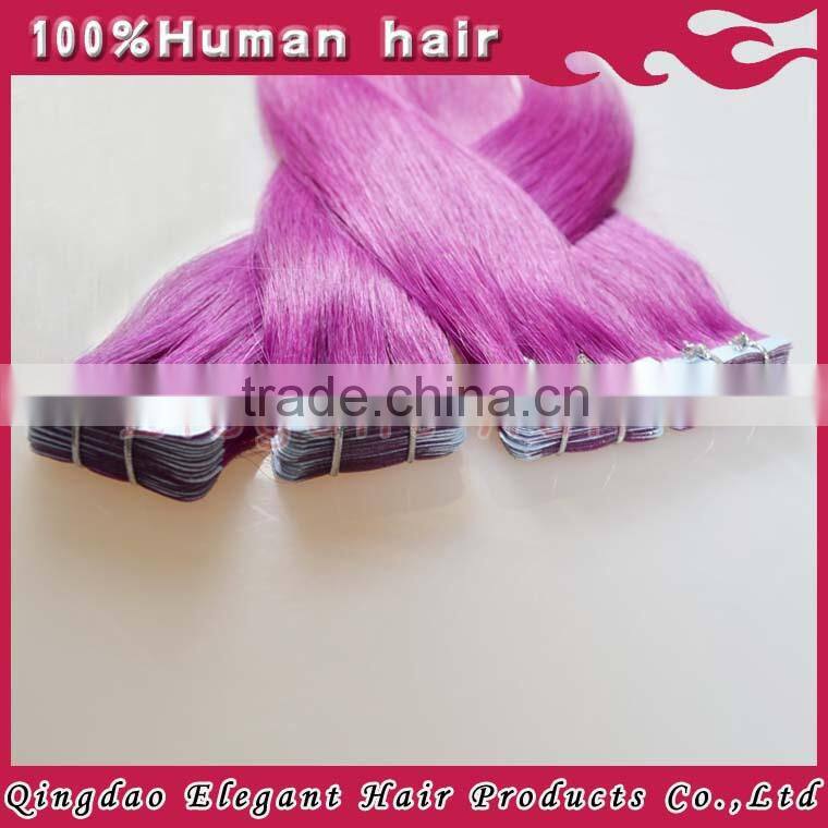 Shedding free virgin human tape in hair extension wholesale indian human hair extension