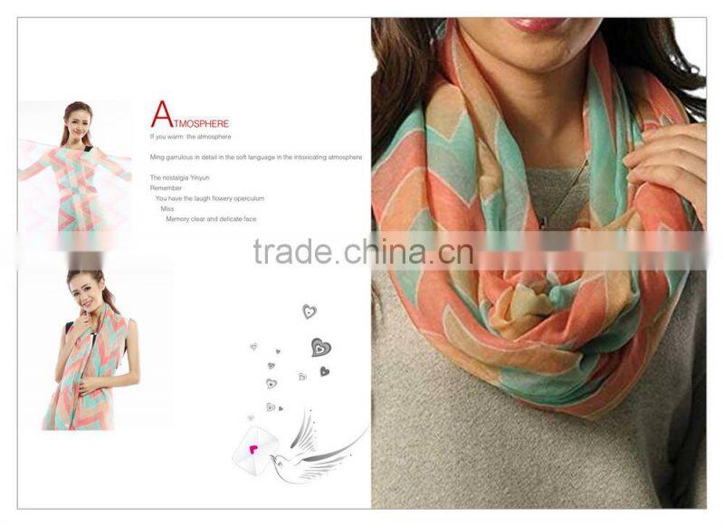 America and Canada Hot Fashion Popular Series Ladies Waved Neck Warmer Infinity Scarf