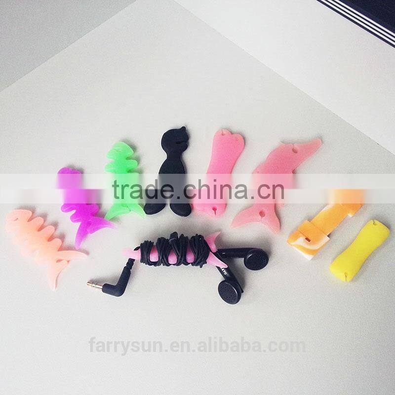 Hotsales Creative Cute mini tree sapling cable winder cord organizer silicone earphone winder