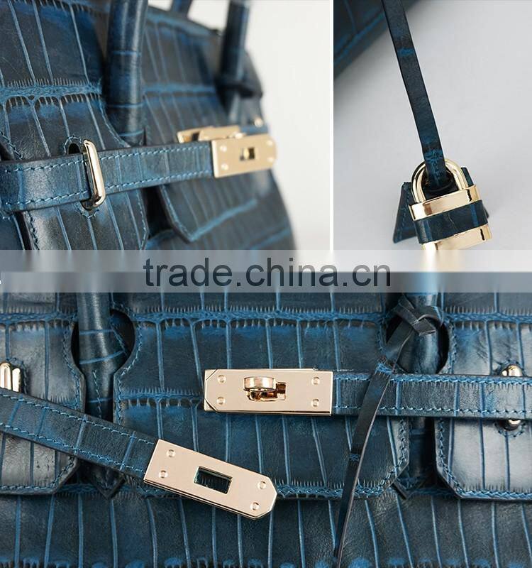 Women brand handbags genuine leather shoulder bag crocodile tote bag