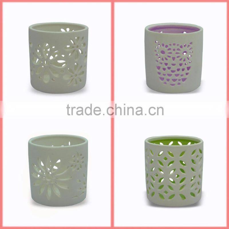 Dome shaped porcelain tea light candle holder