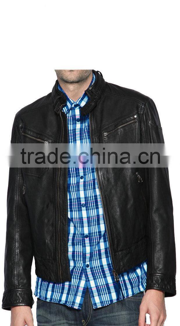 STALWART LEATHER BIKER JACKET FOR MEN