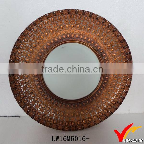 antique fashion shaving round metal wall mirror