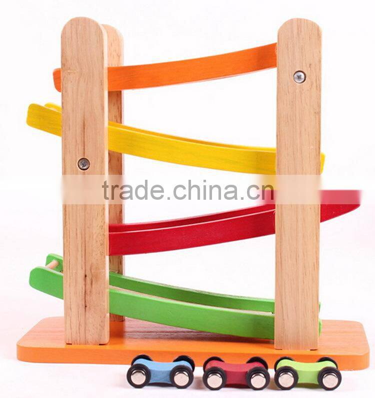 new product wooden car toys OEM classical ramp racer wooden sliding car toy for kids EZ5105