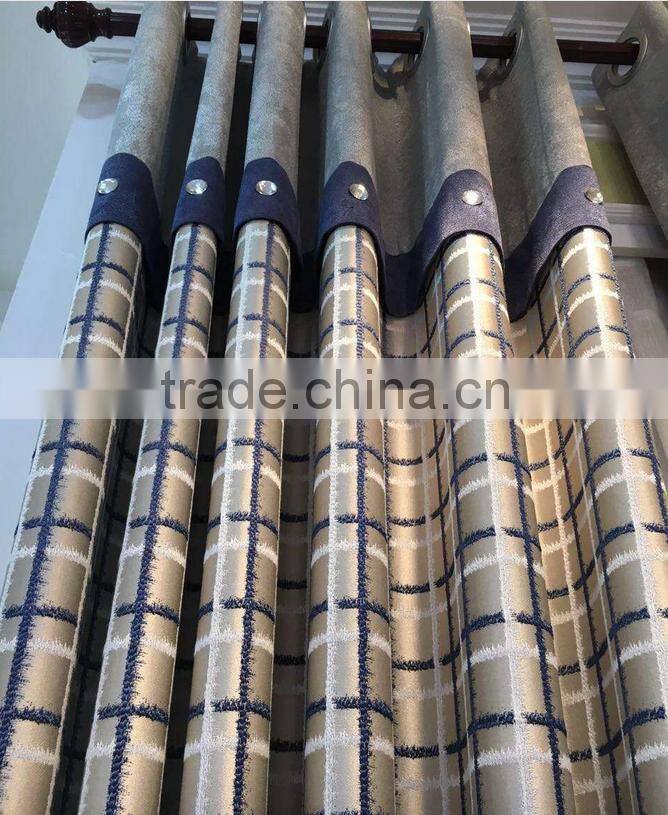More modern grid jacquard shading bedroom window sitting room drapes