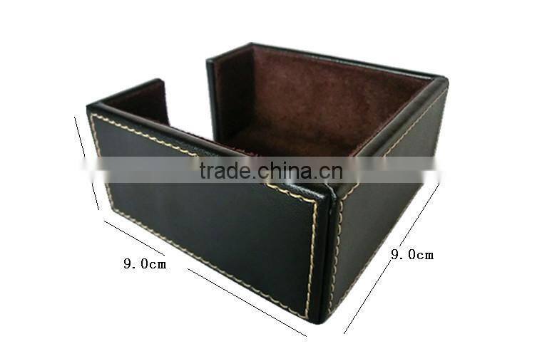 New Arrival Fashion Good Quality Black Leather Desk Notepad Holder