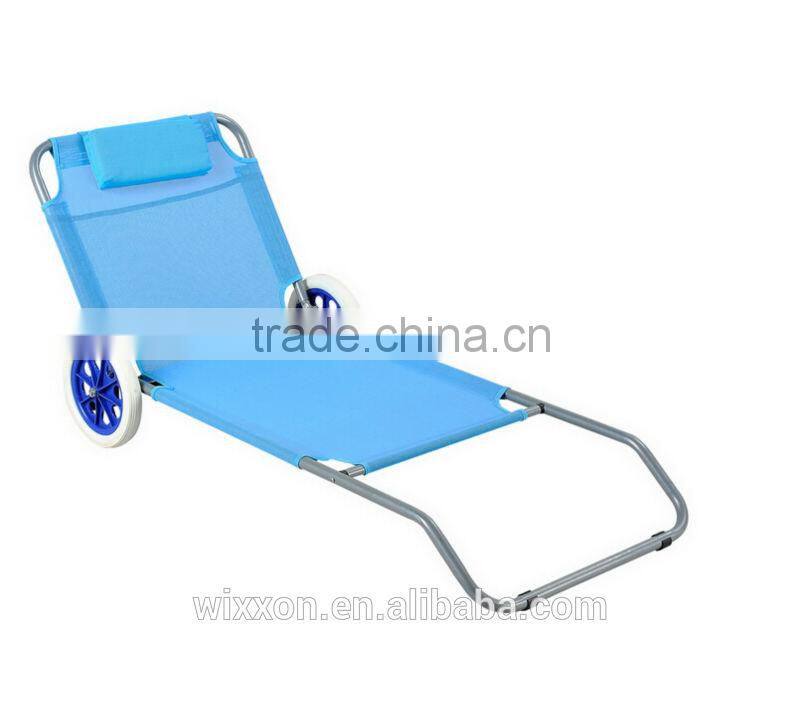 Wooden Armrests Shoulder Straps Folding Beach Chair With Sunshade