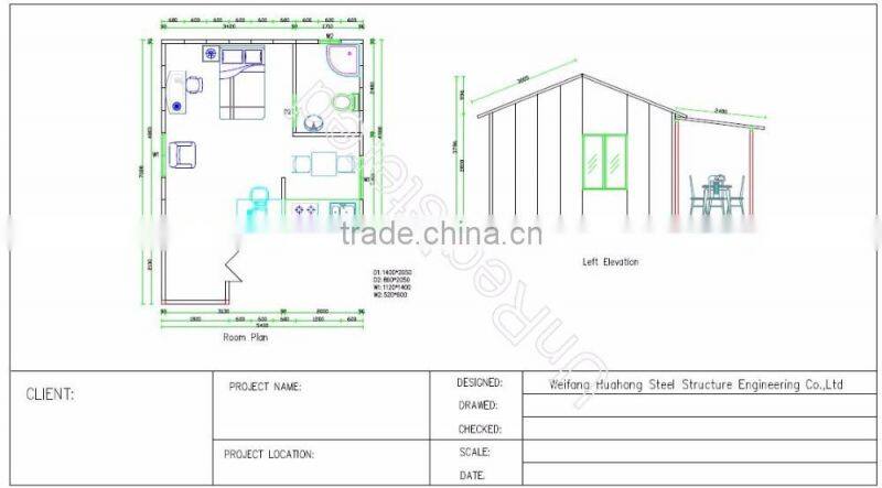Durable Low-price Light Weight Prefab Steel Structure and Foamed Cement Board Building Sytem with More Than 70 Years