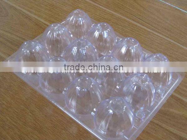high quality plastic egg container make by PET/PVC,12 cavities