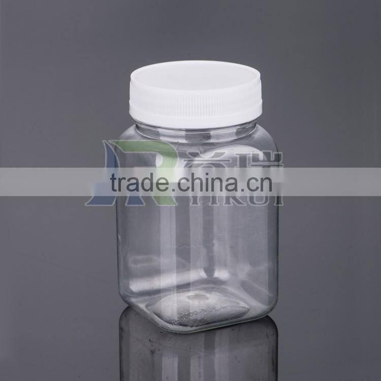 Hot sale medicine use plastic bottle medicine square bottle with 57mm plastic cap