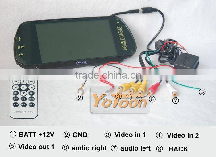 car rearview monitor with mp5
