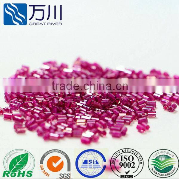 fashion fuschia opaque bugle glass