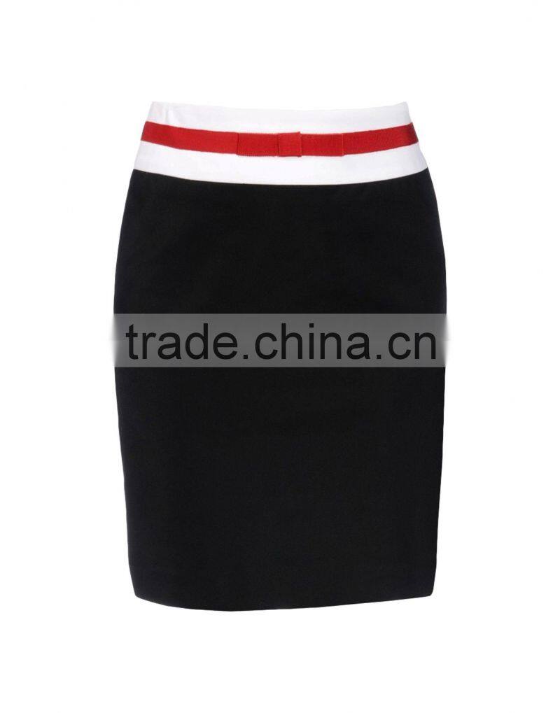 Ladies A-Line Knee Length Plain weave wrap skirt
