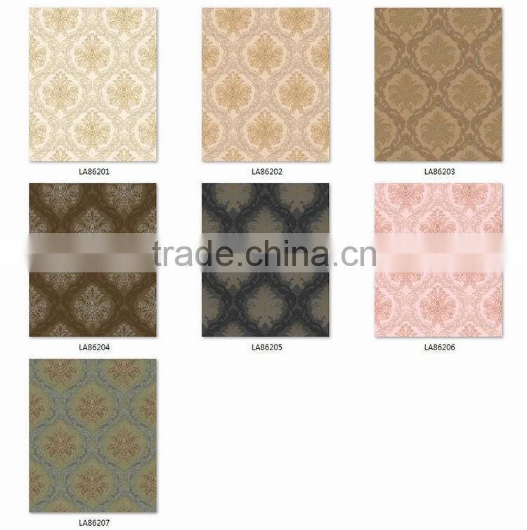 remnants deep embossed vinyl wallpaper, black and silver gorgeous damask wall sticker for shop , best wall sticker pattern