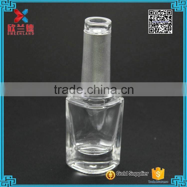 Wholesale empty custml clear 10ml unique shape glass nail polish bottle with screw cap