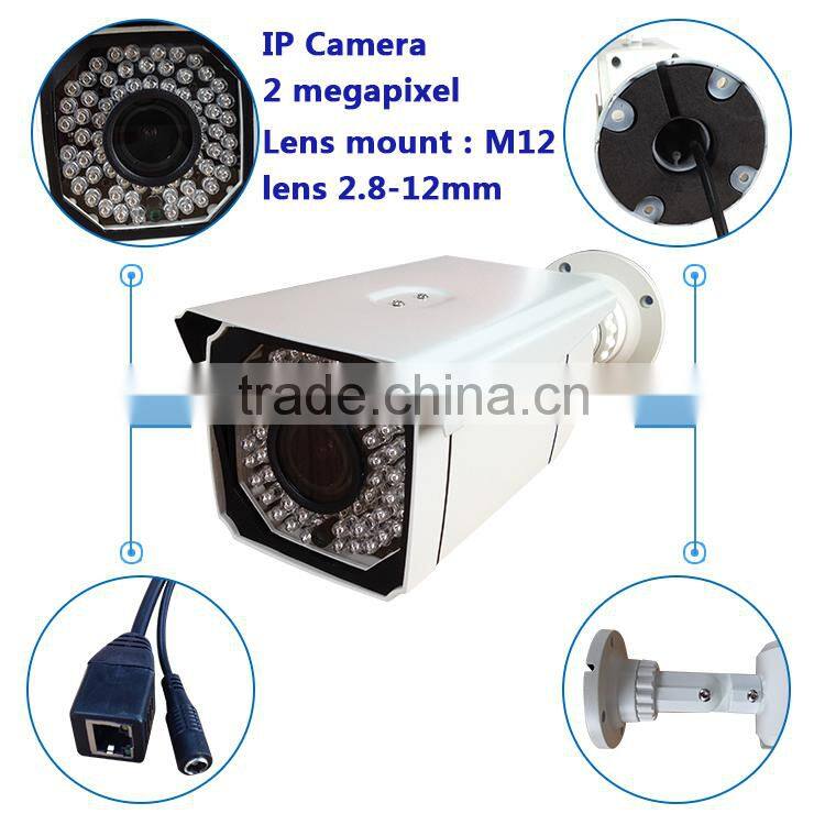 Varifocal Lens h.264 h.265 Weather-Proff 5mp ip camera for outdoor