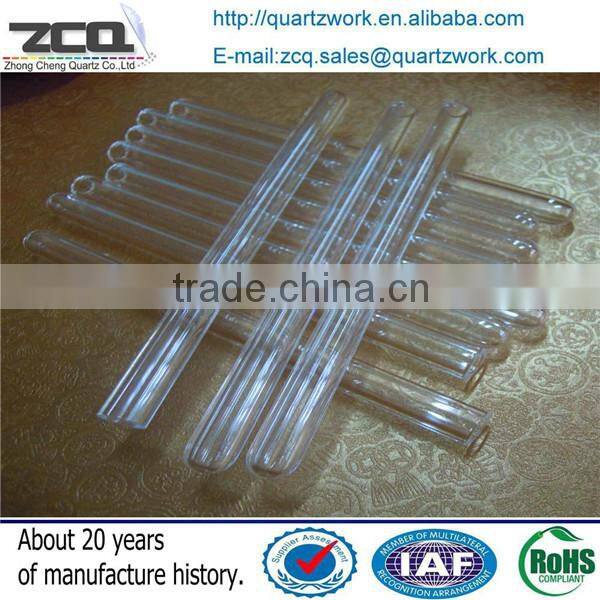 Clear Domed/ closed end quartz tube