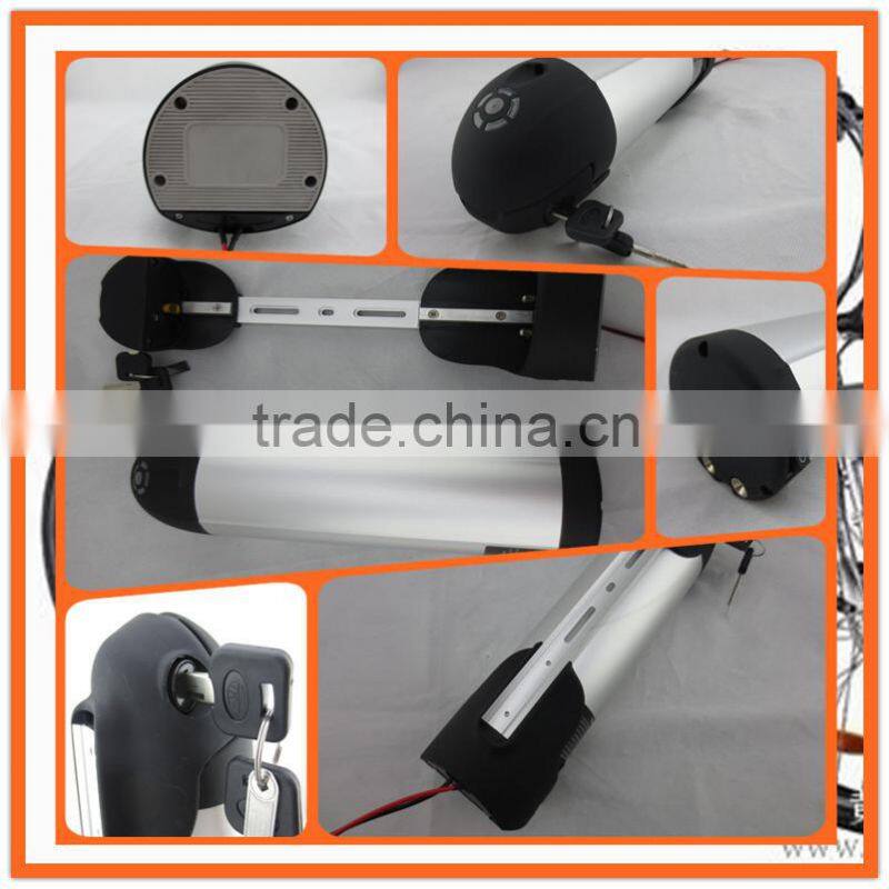 Factory direct sale,lithium bottle battery 36V10Ah for e-bikes ,assembly via 18650 rechargeable cells