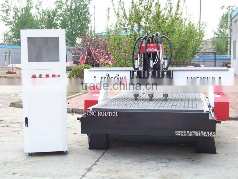 multi-heads cnc wood doors carving machine /4.5kw spindles /vacuum table/heavy duty structure /Stepper motors