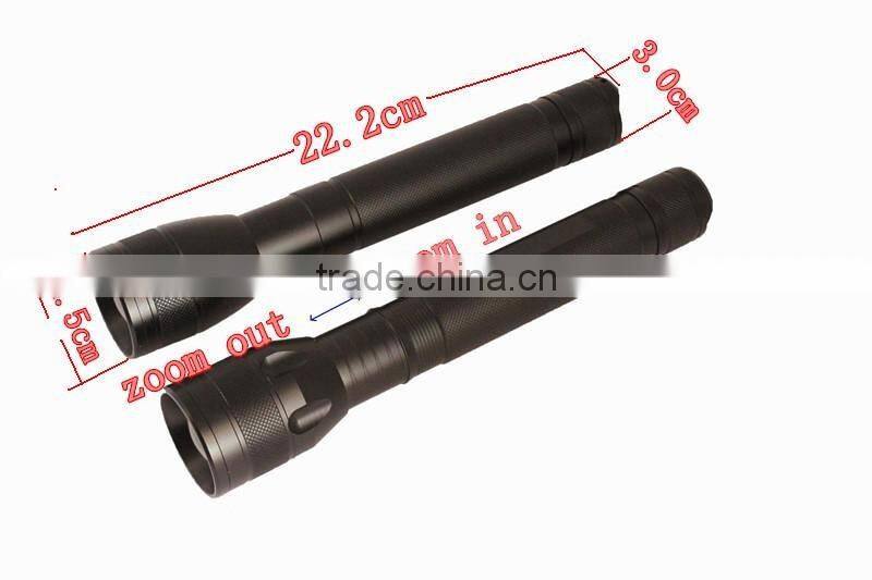aluminum led flashlight torch light with focus zoom function