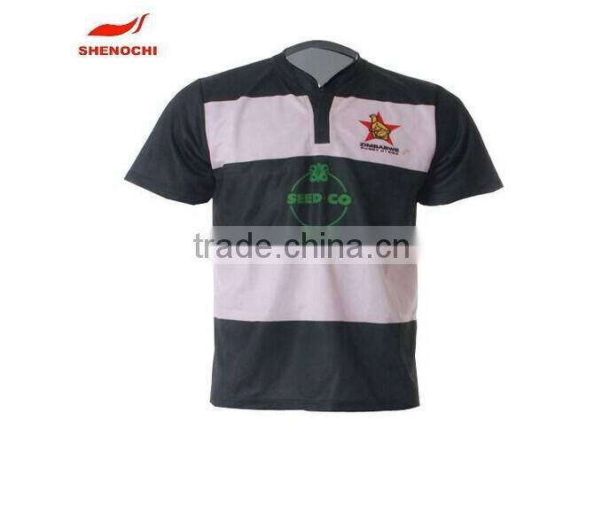 Customized sublimation printing durable rugby jersey with team logo rugby shirt custom sublimated blank rugby jersey made