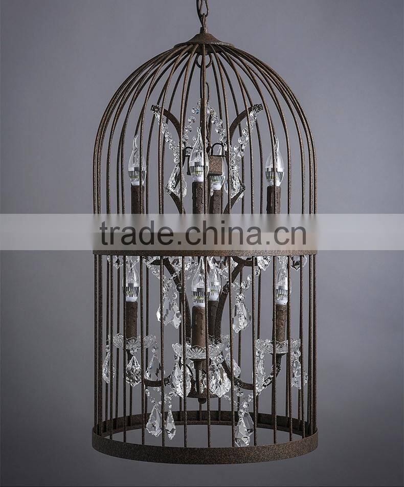 Rust vintage crystal iron chandeliers for restaurant