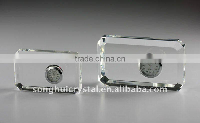 crystal glass gift mini clock