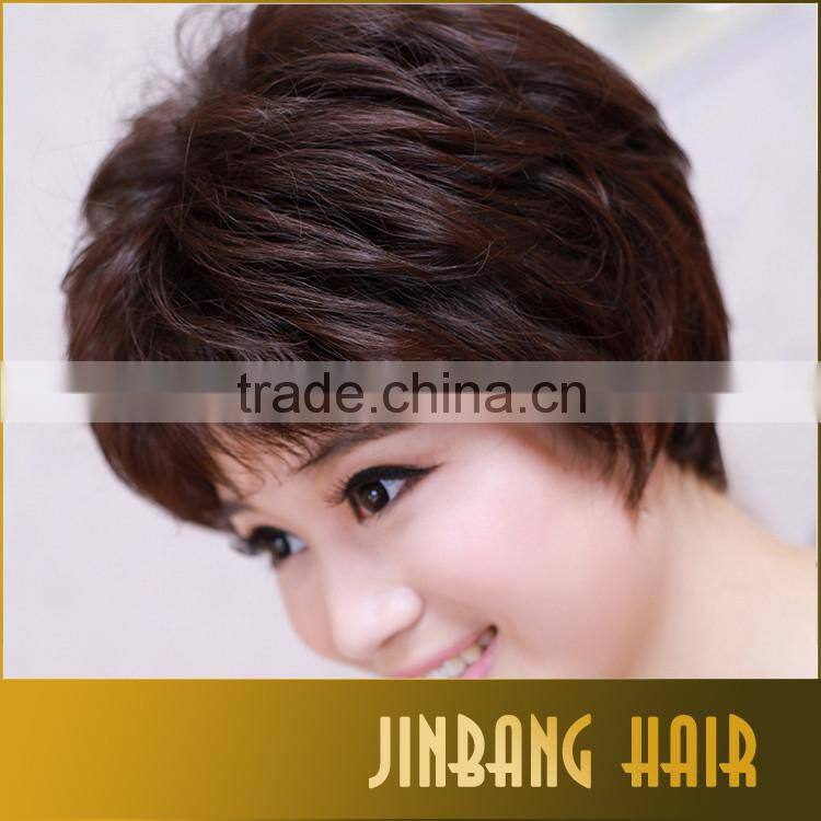 Short Kind Synthetic Black Brown Color Loose Wave Hair Wig For Woman