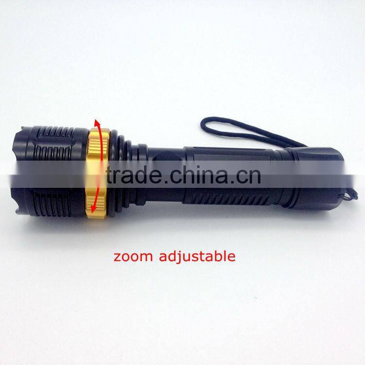 1W powerful led Zoom adjustable flashlight powered by 3AA batteries